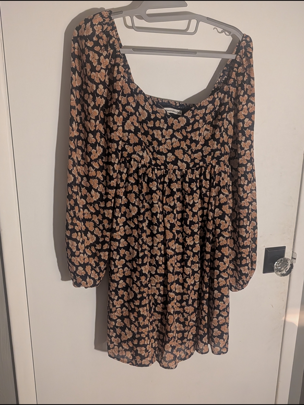 Abercrombie & Fitch Navy Mini Dress with Orange Floral Pattern